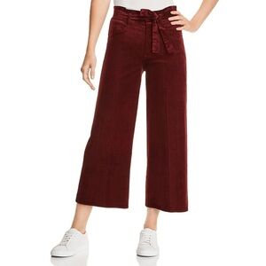 PAIGE NEW Women's Sutton Paper-bag Waist Corduroy Culottes Cropped Jeans